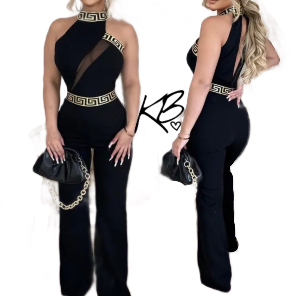 Black and gold jumpsuit